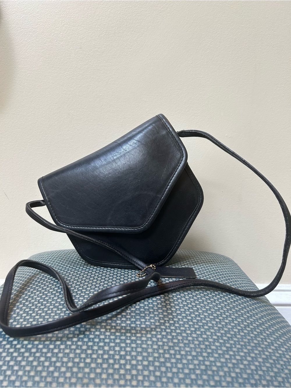 Vintage Coach Megan Classic Black Leather Crossbody Bag